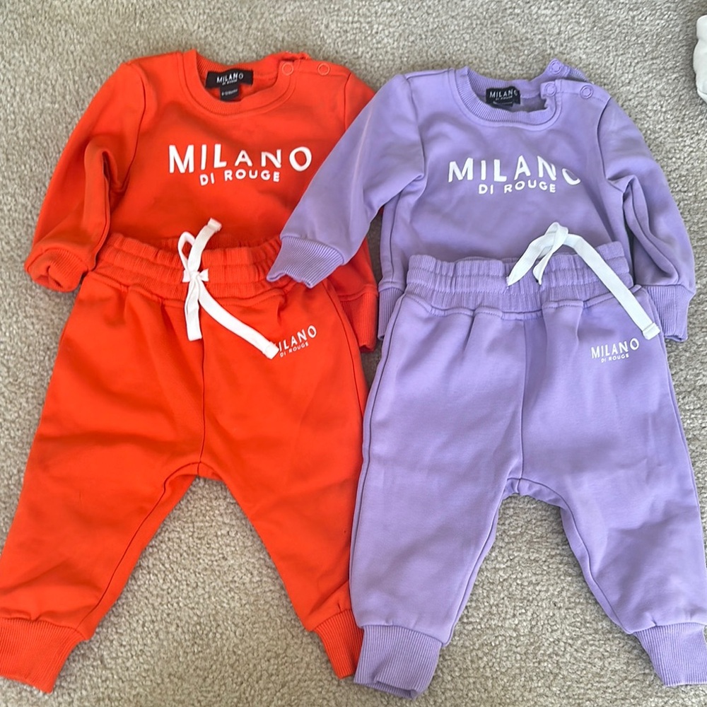 Milano Di Rouge Red and Lavender Tracksuit Set